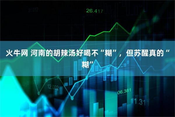 火牛网 河南的胡辣汤好喝不“糊”，但苏醒真的“糊”