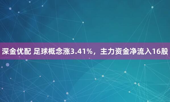 深金优配 足球概念涨3.41%,主力资金净流入16股